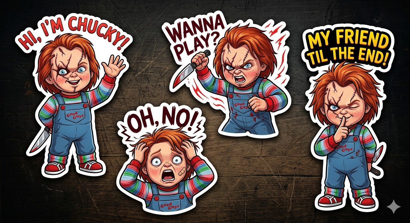 Chucky Decal Stickers Phone Laptop