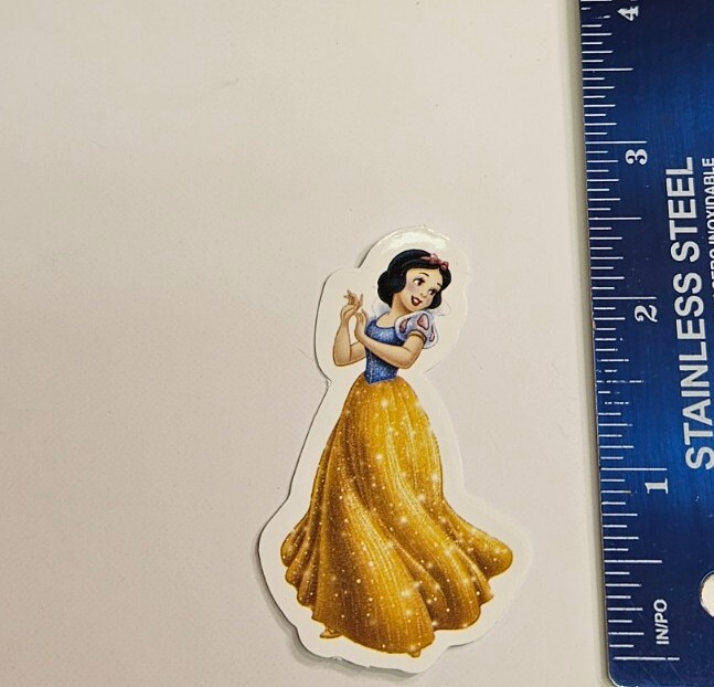 Snow White In Gold Skirt Laptop Sticker / Classic Disney Character Decal
