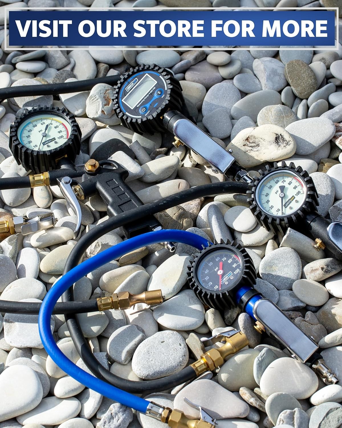Tire Inflator with Pressure Gauge and Longer Hose – Most Accurate, Heavy Duty Ai