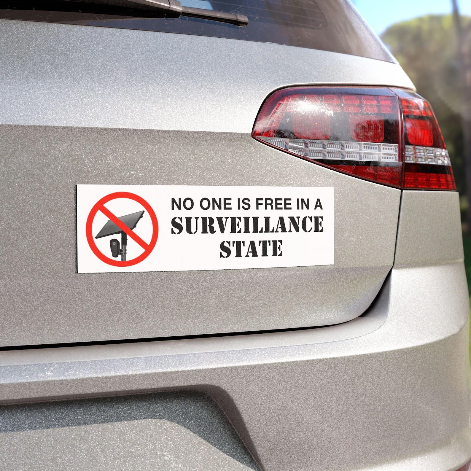 No One Is Free in Surveillance State Bumper Sticker / Magnet – Anti-Flock Camera
