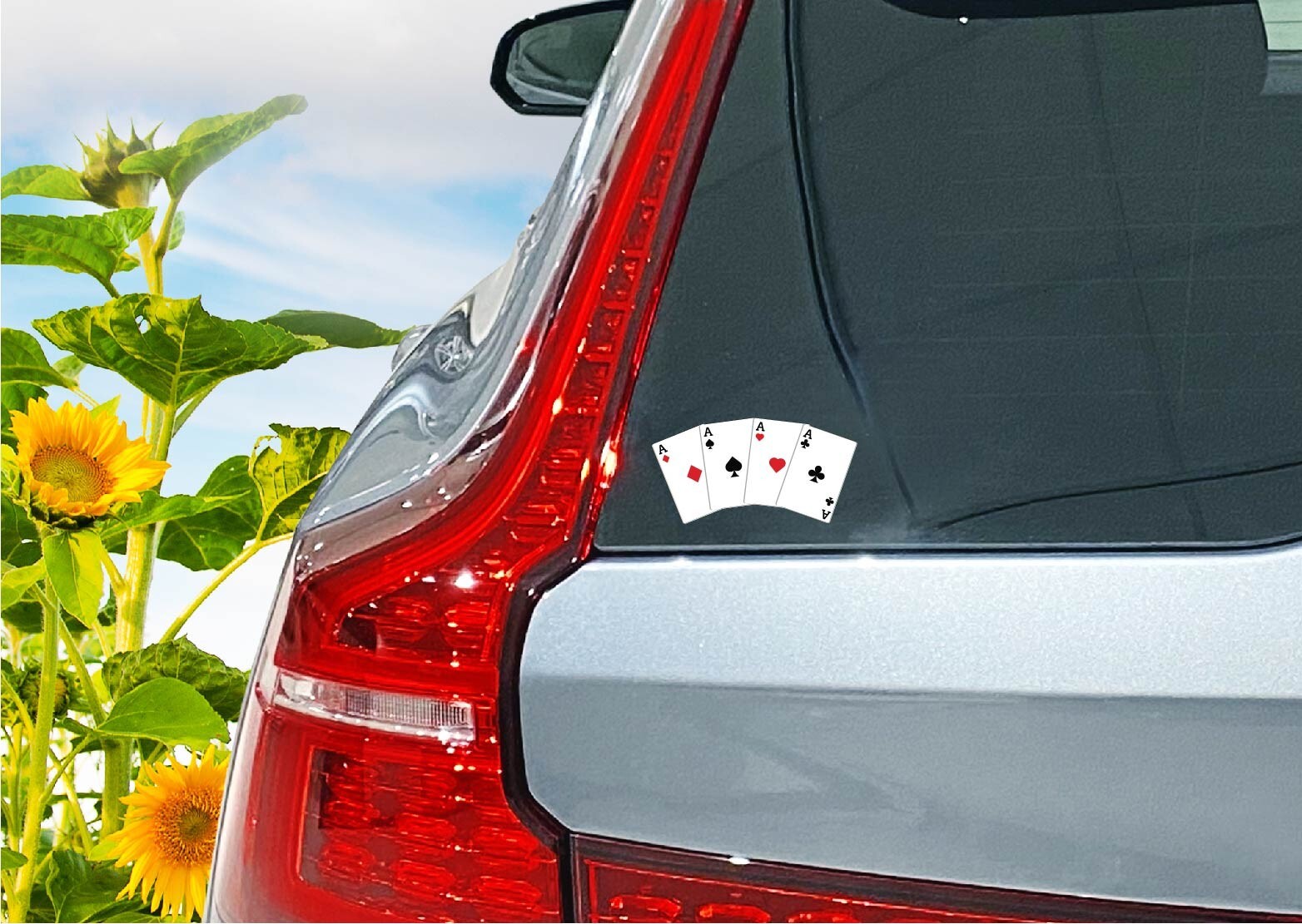 Playing Cards Decal Sticker Aces Suit Winning Hand Gambling Poker Bet Casino Win
