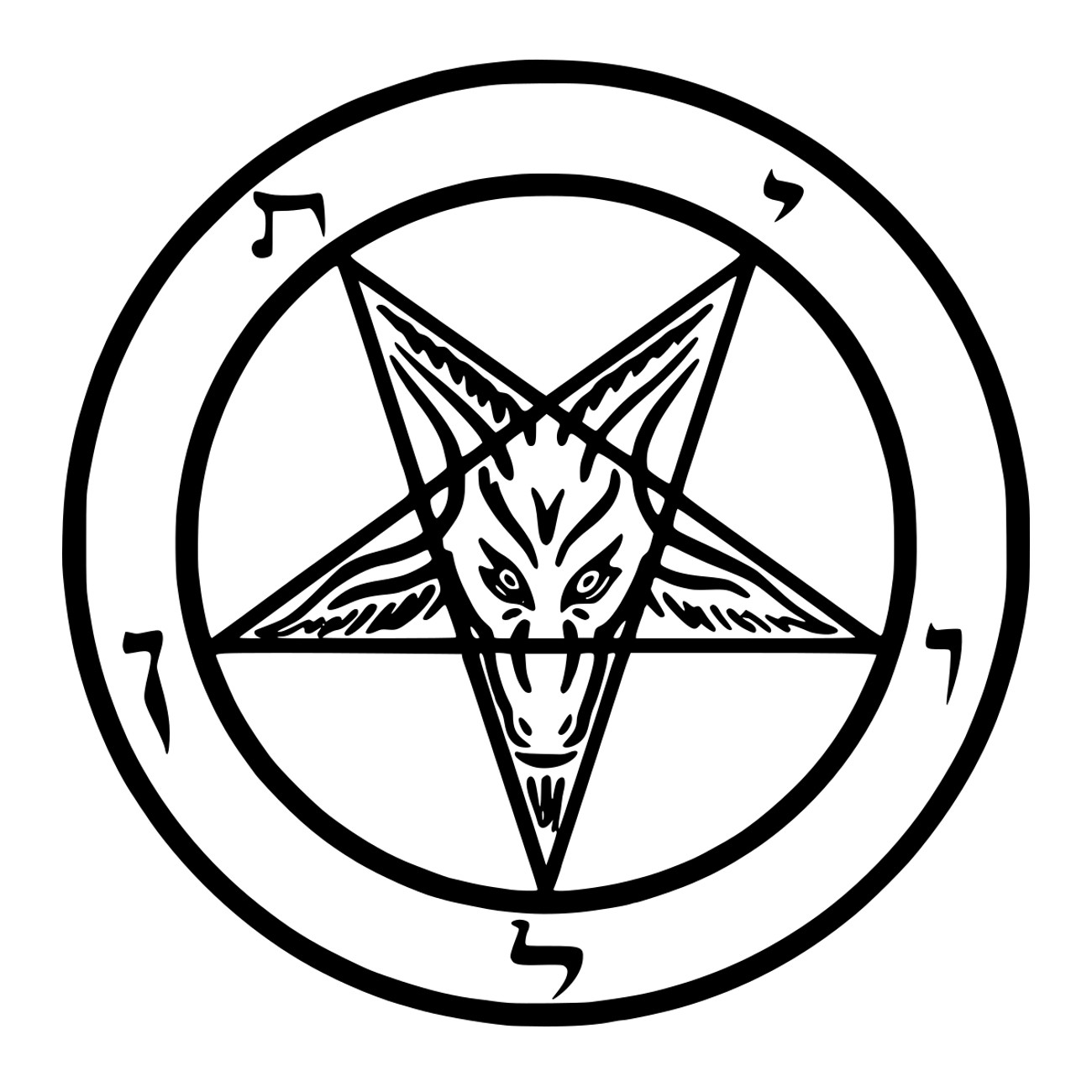 Pentagram Die Cut Vinyl Sticker – Occult Baphomet Car Decal Satanic Satan Skull