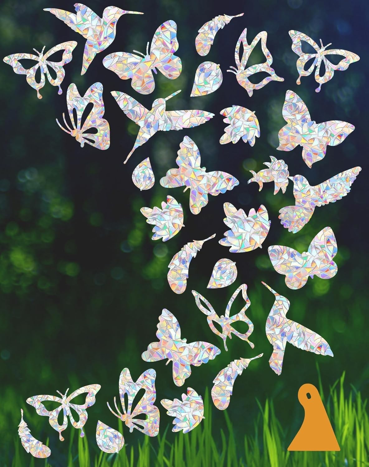 36 Pieces Window Decals for Bird Strikes, Window Clings Prevent Birds from Hi…