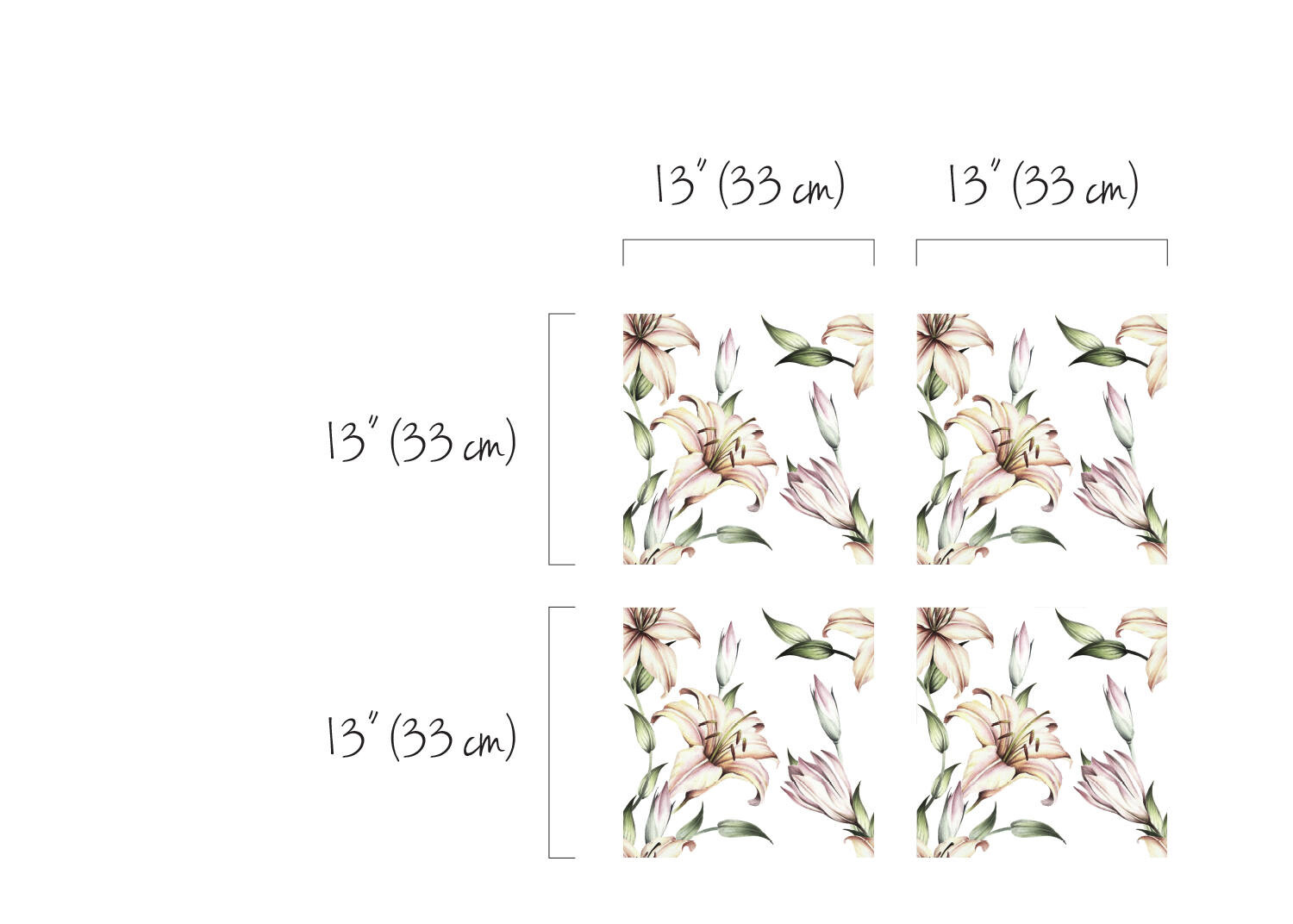 Decals for Kallax / Expedit IKEA White Lily Pattern Floral Peel&Stick Furniture