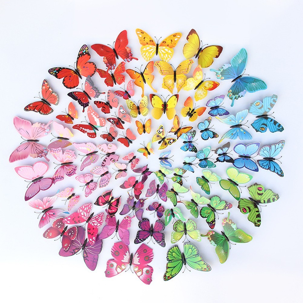 Eco friendly Plastic Butterfly Wall Stickers Set for Outdoor and Indoor Use