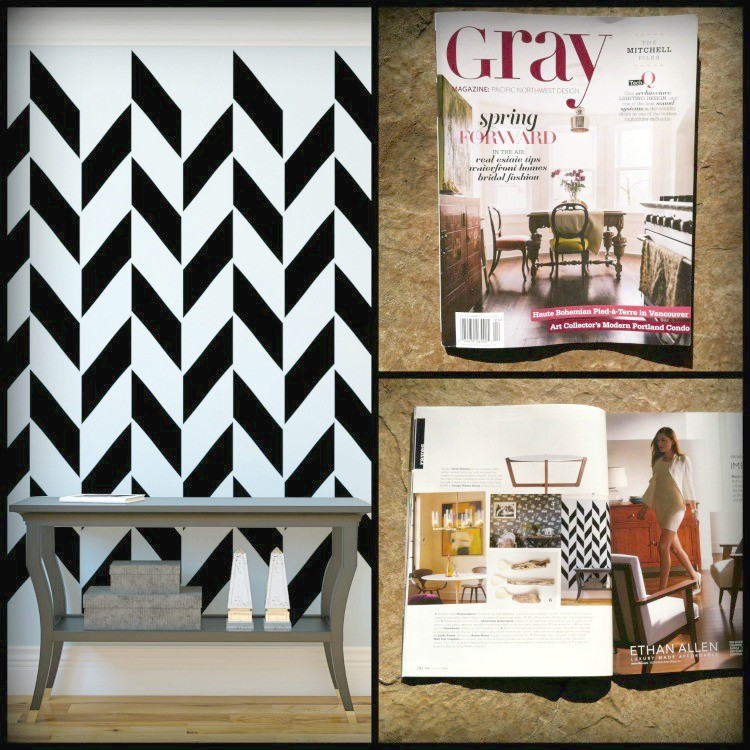 Herringbone Wall Decal, As Seen In Gray Magazine, Apartment Therapy, Geometric