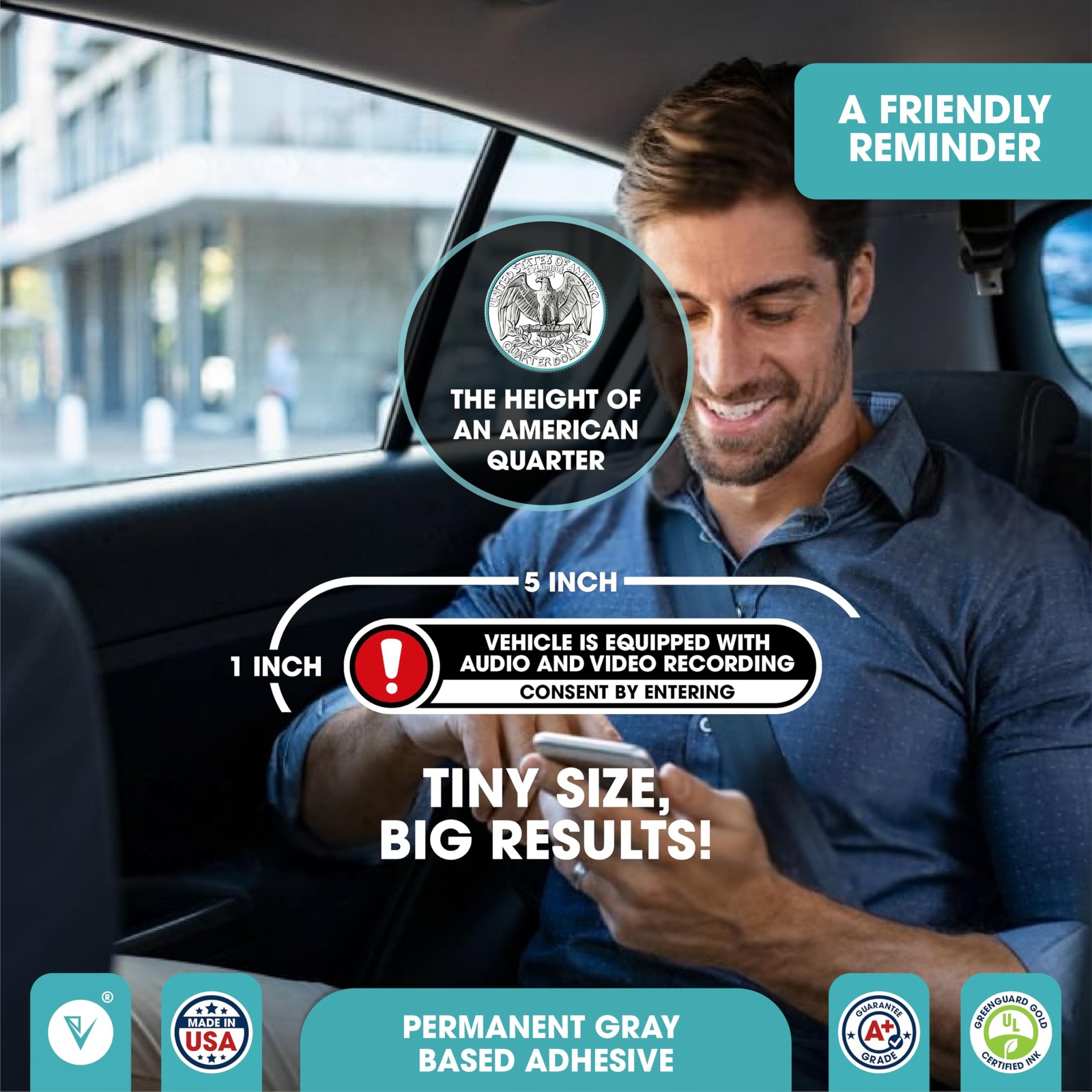 Vehicle is Equipped with Audio and Video Recording Stickers | Recording Devic…