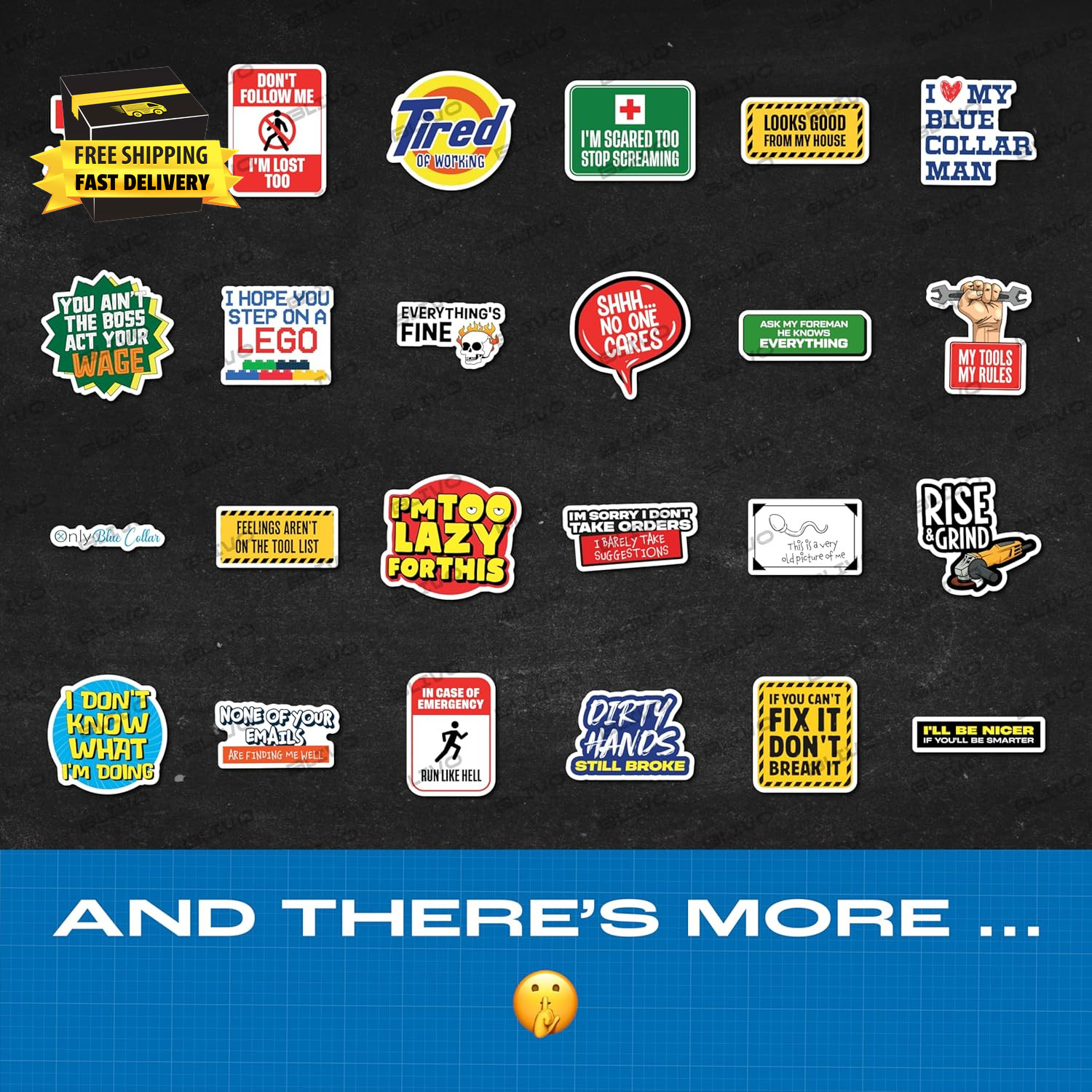 200 PCS Hard Hat Stickers for Adults (No Duplicates) Sarcastic, Meme, & Funny St