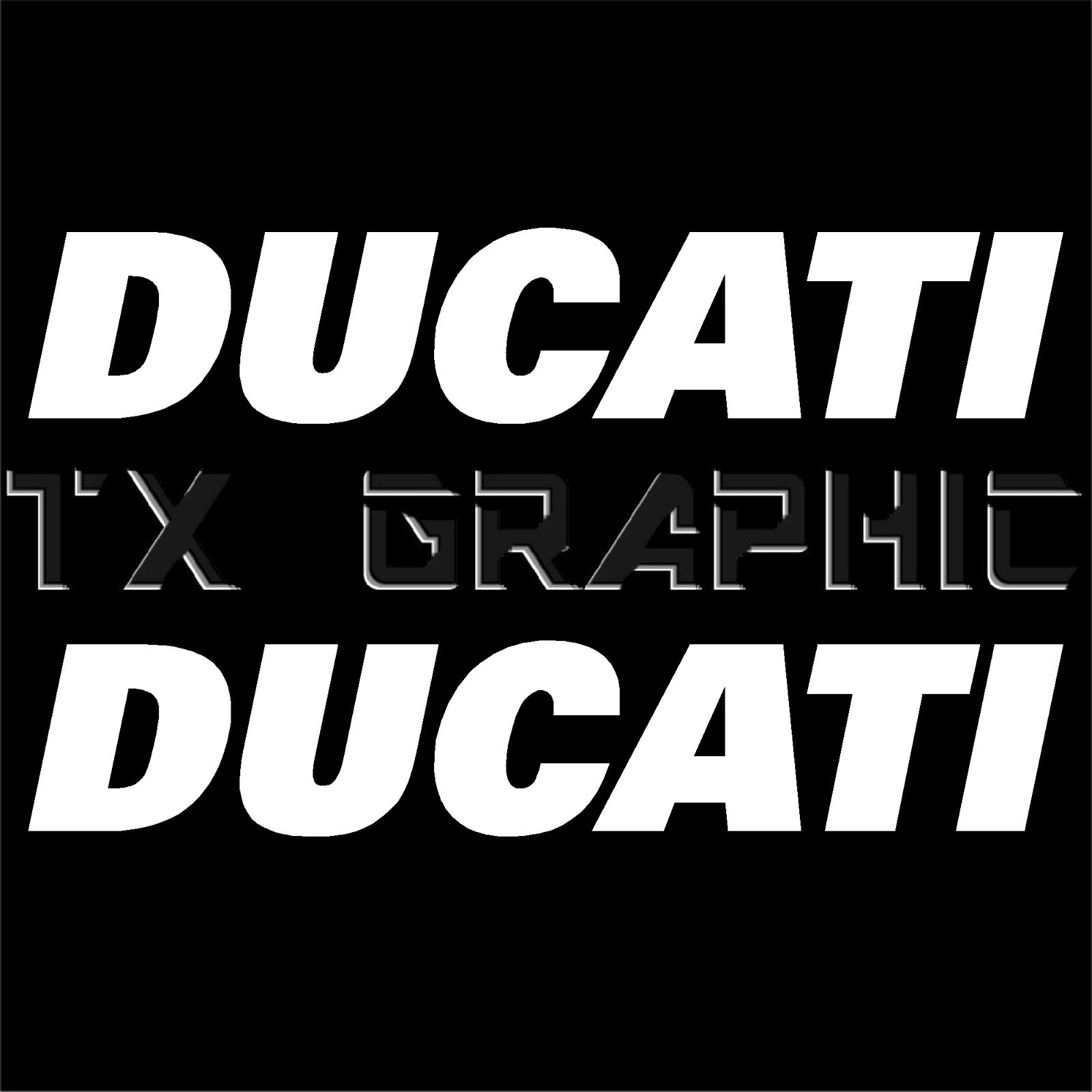 DUCATI STICKER SET OF 2 VINYL DECAL MOTORCYCLE SPORT ITALY