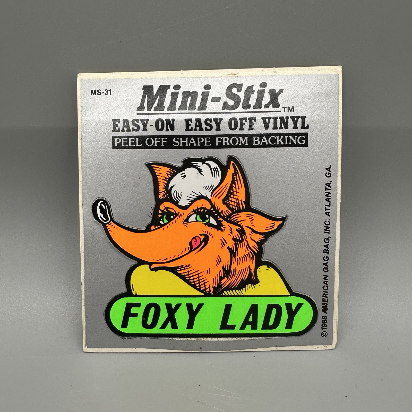 1988 Vintage "Foxy Lady" Black Light Retro Vinyl Sticker Cut-Out