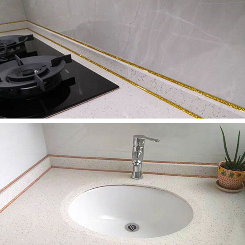 5m Self Adhesive Tile Seam Gap Tape Edging Trim Strip Wall Mould Ceiling Decor