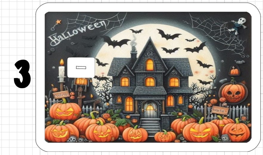 Halloween Credit Debit Card Skins Green Witch Black Pumpkin Haunted Skellington