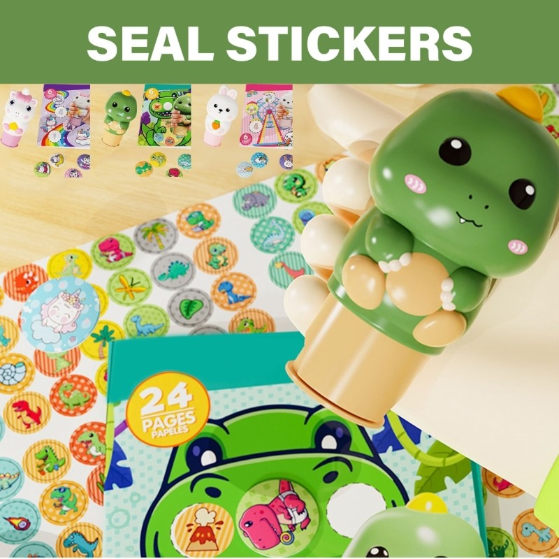 Colorful Cartoon Stickers Toddlers Fine Motor Skill Stamp Stickers Activity Book