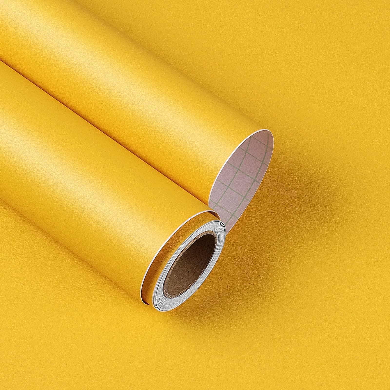 Yellow for Cabinets Walls 17.7"X200" Back to Removable Solid Color Yellow Pee…