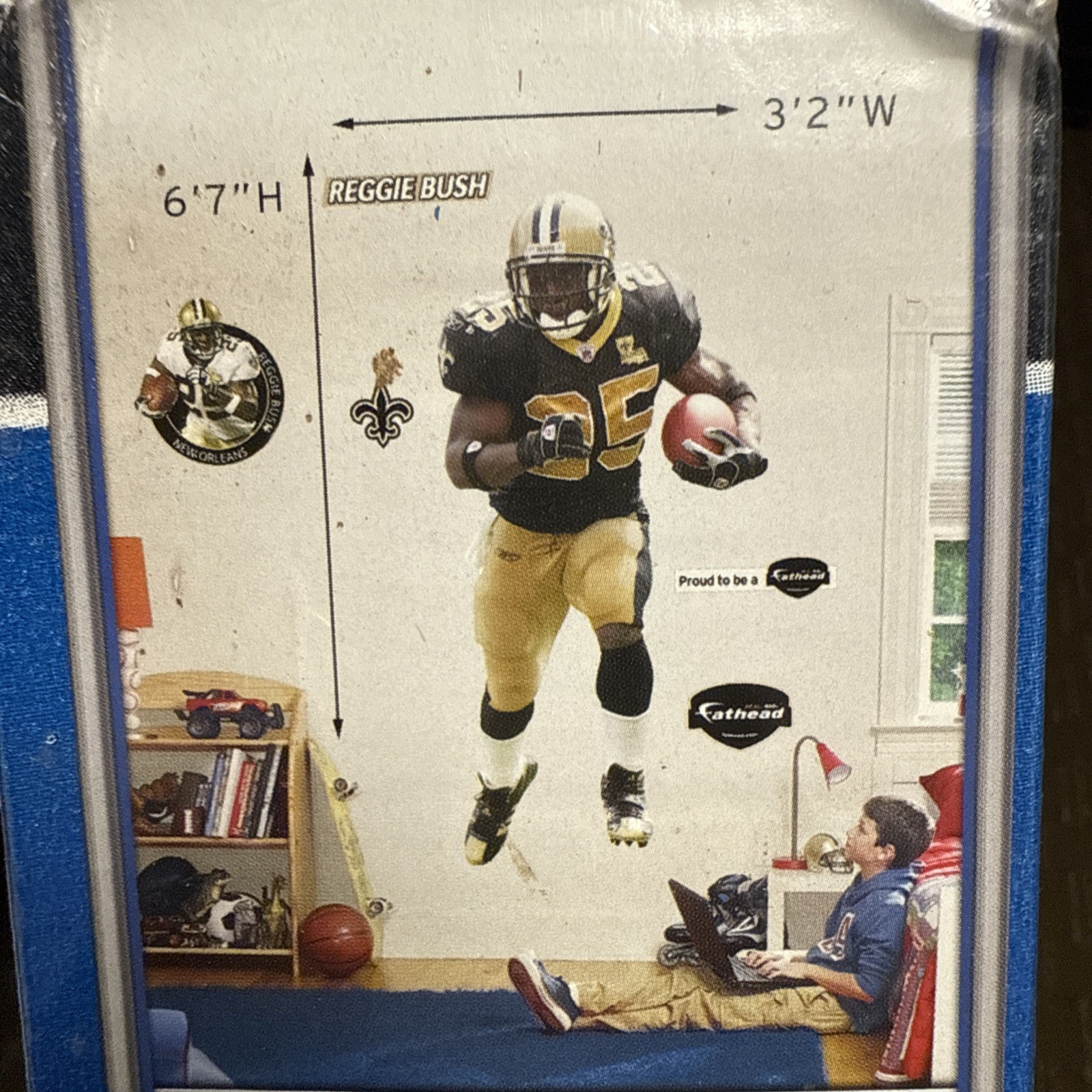 NFL Reggie Bush New Orleans Saints Fathead wall decal Sealed New