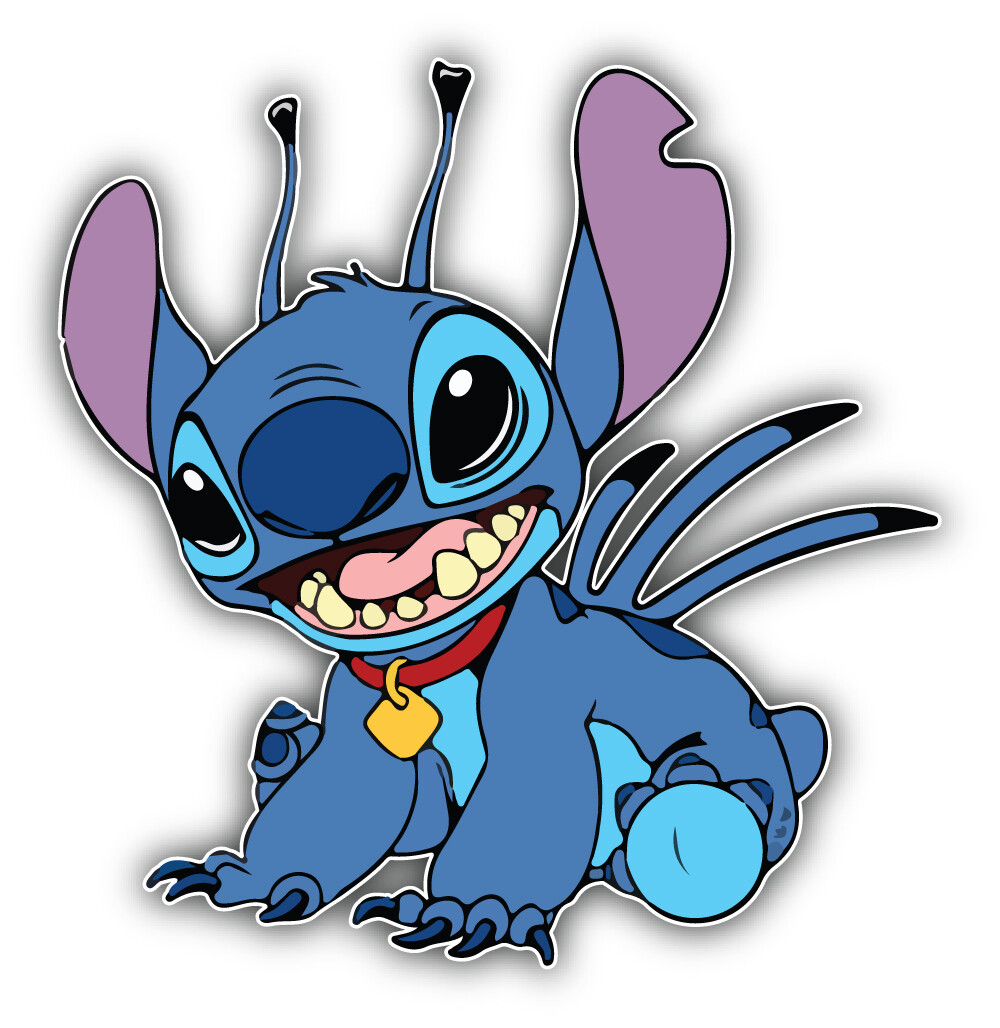 Lilo & Stitch Cartoon Happy Sticker Bumper Decal – "SIZES"