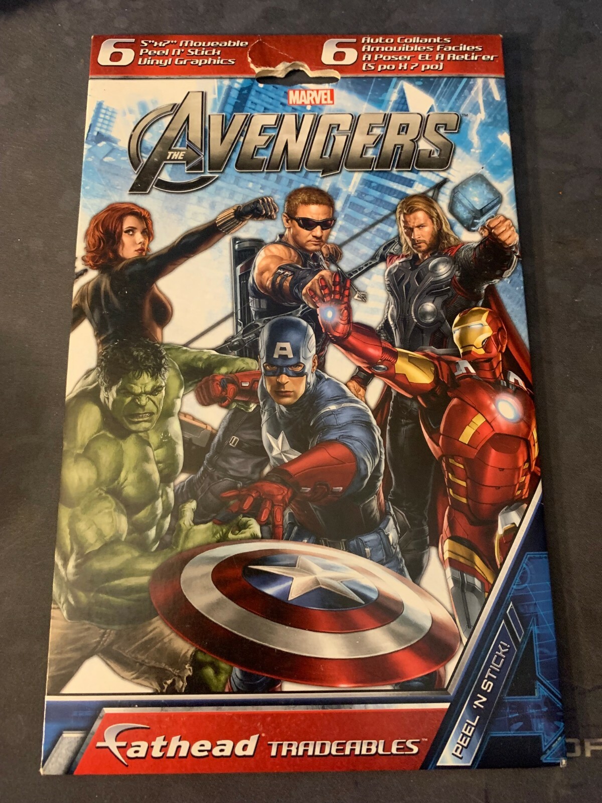 Marvel Avengers Fathead Tradeables 6 Peel & Stick Vinyl Decals Graphics New