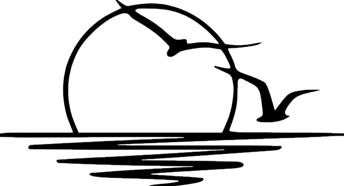 Sunset Water Birds Two Pack 6" Vinyl Decals Car Window Tablet- Color Options