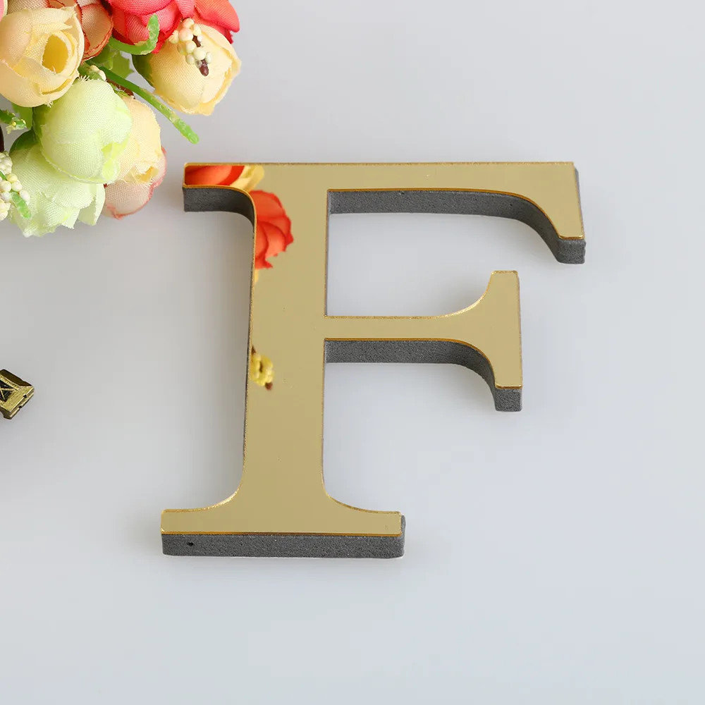 10CM 3D Mirror 26 Letters DIY Acrylic Wall Stickers for Logo Name Alphabet Weddi