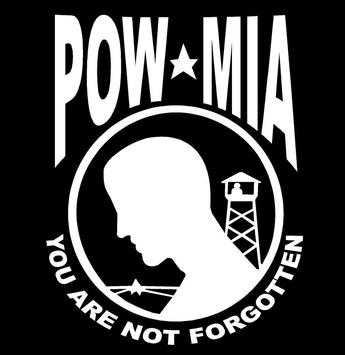 POW MIA Decal You are Not Forgotten military car truck window vinyl sticker