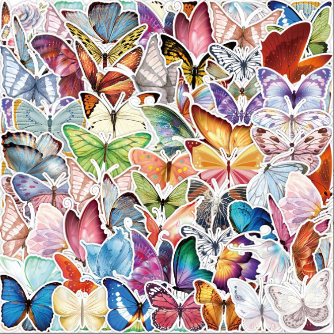 50Pcs Stickers Butterfly Laptop Luggage Skateboard Fridge Car Water bottle Vinyl