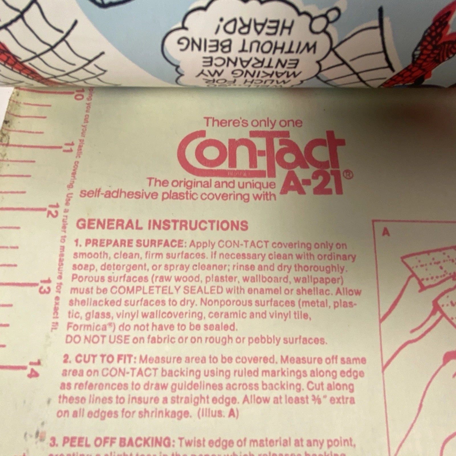 Spider-man Marvel Comics Adhesive Contact Paper 1978 Contact A-21 Large Roll