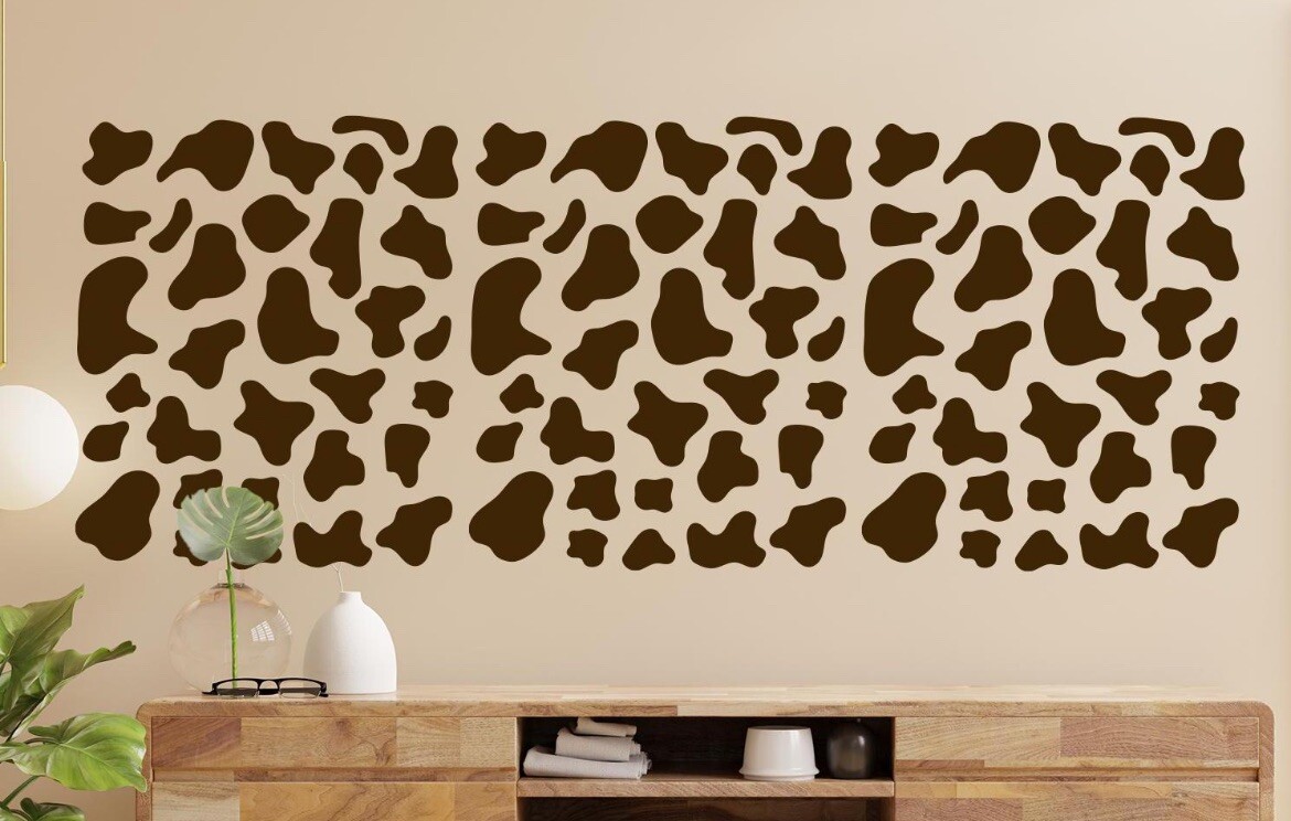 Cow Spots Wall Decals | 80" x 22" Peel and Stick Decor | Cow Print Decals