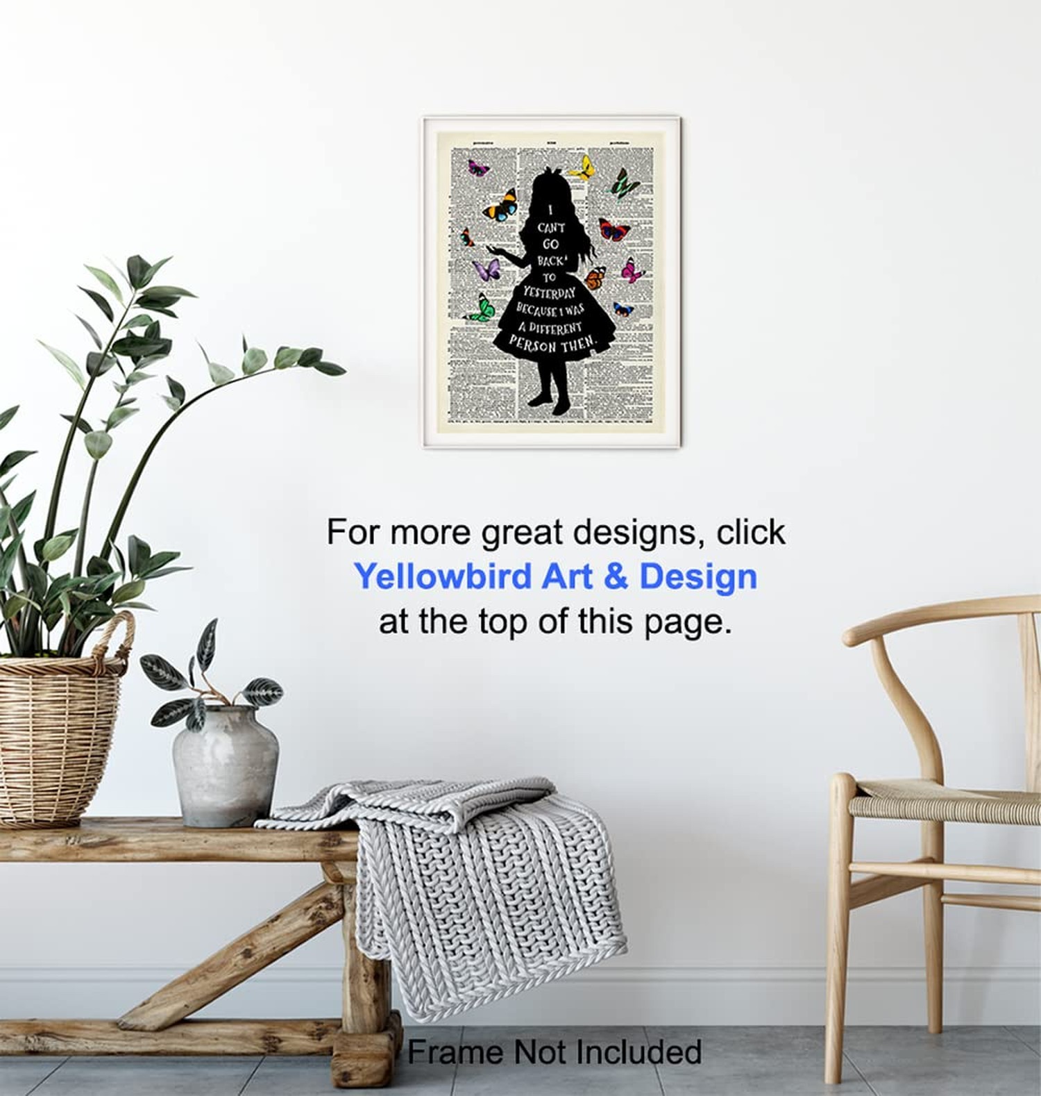 Alice Wonderland Quote Dictionary Art Print – Upcycled Home Decor, Wall Art P…