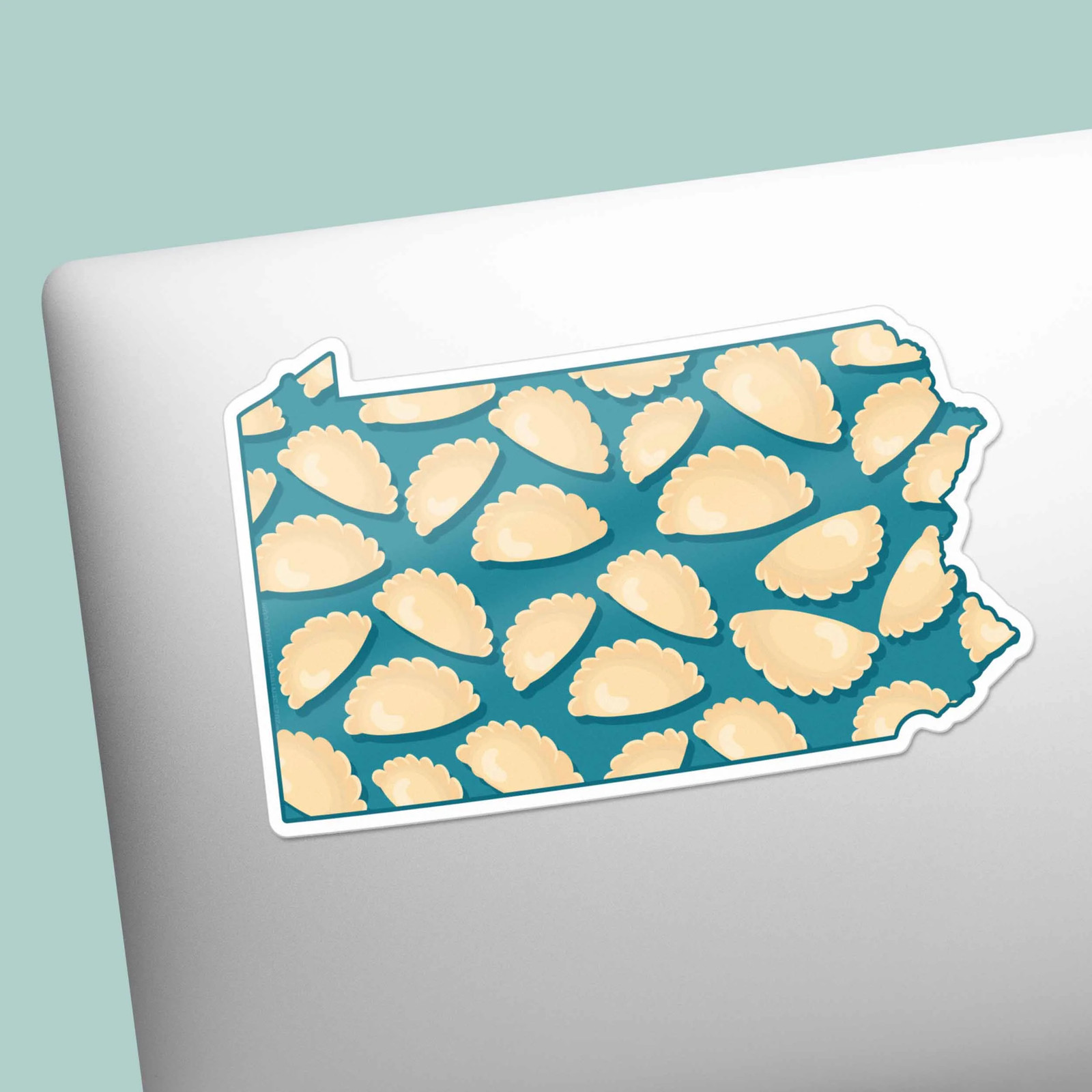 Pierogi PA Map Pittsburgh Sticker – Funny PGH Pennsylvania Decal