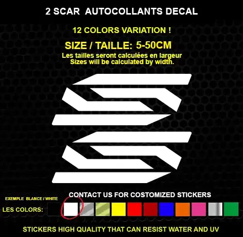 2 Scar Decorative Stickers – Vehicles & Accessories, 2 Piece Set