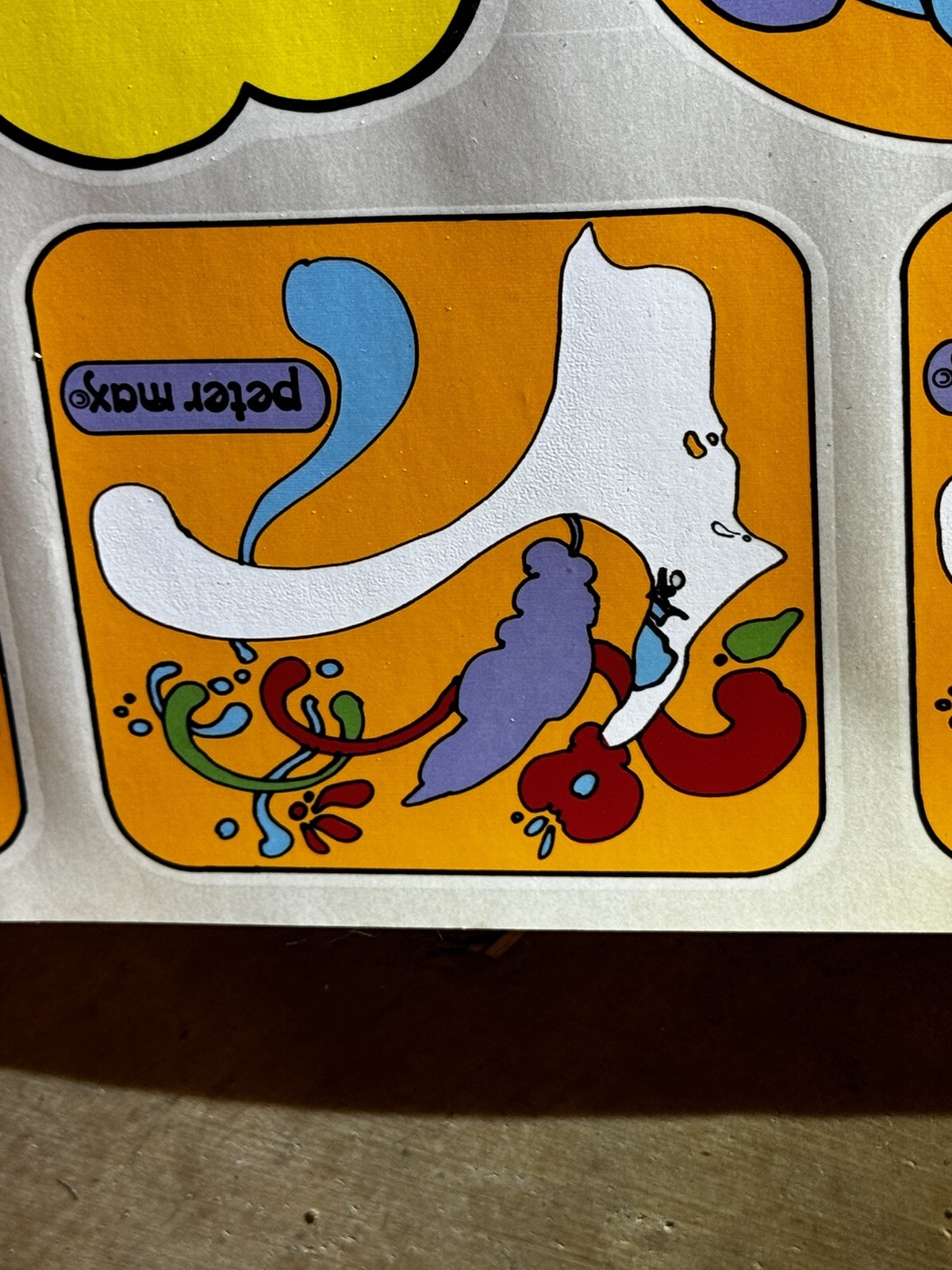 Peter Max Flower Power Decal 1970 Cookware Decals Hippie Groovy Kitchenware
