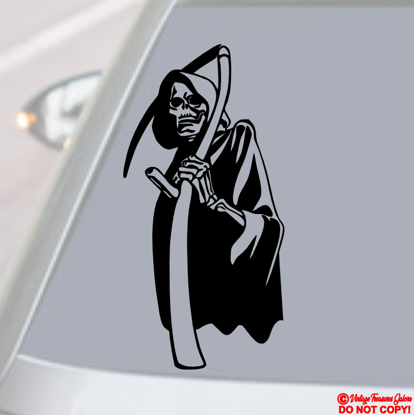 GRIM REAPER VINYL DECAL STICKER CAR TRUCK SUV REAR WINDOW BUMPER ANGEL OF DEATH
