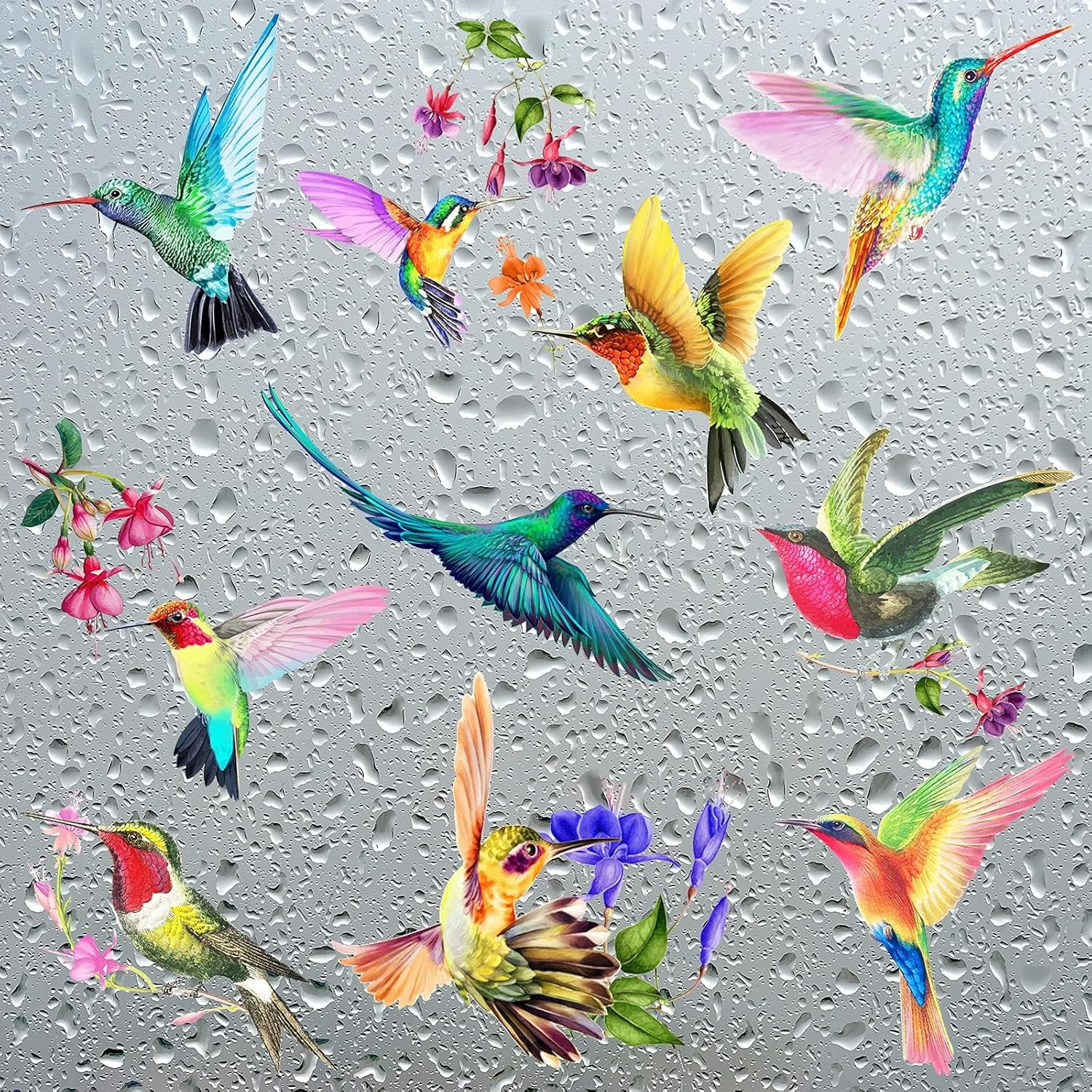 20 Pieces Large Size Hummingbird Window Hummingbird Decals for Window Anti-Colli