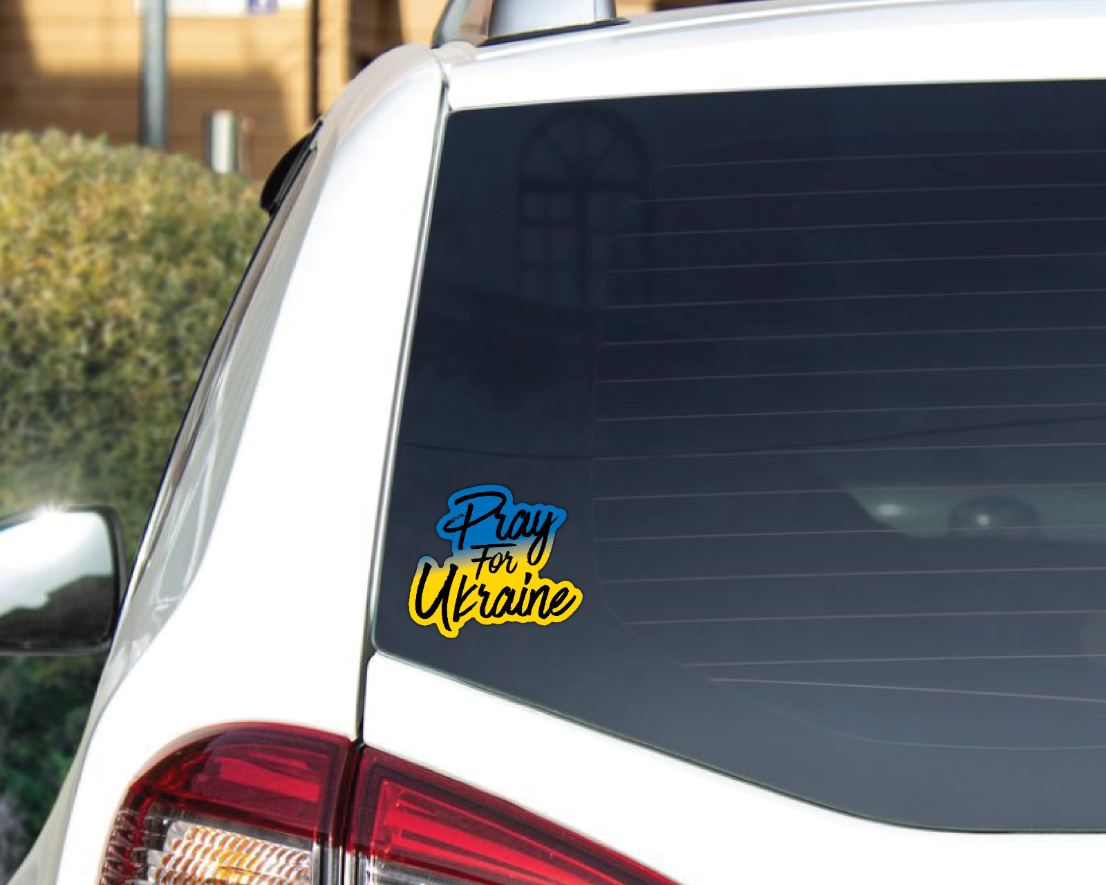 UKRAINE Flag Sticker 5inx4.5in Decal Vinyl Bumper Car Window Pray for Ukraine