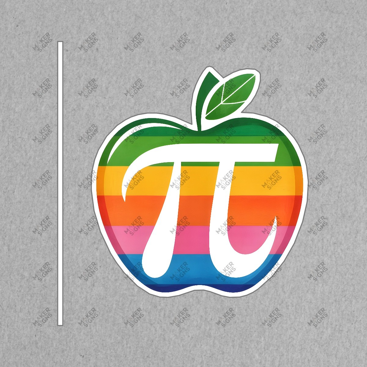 Vibrant Apple Pi Logo Colorful Math & Science Sign Perfect for #7754