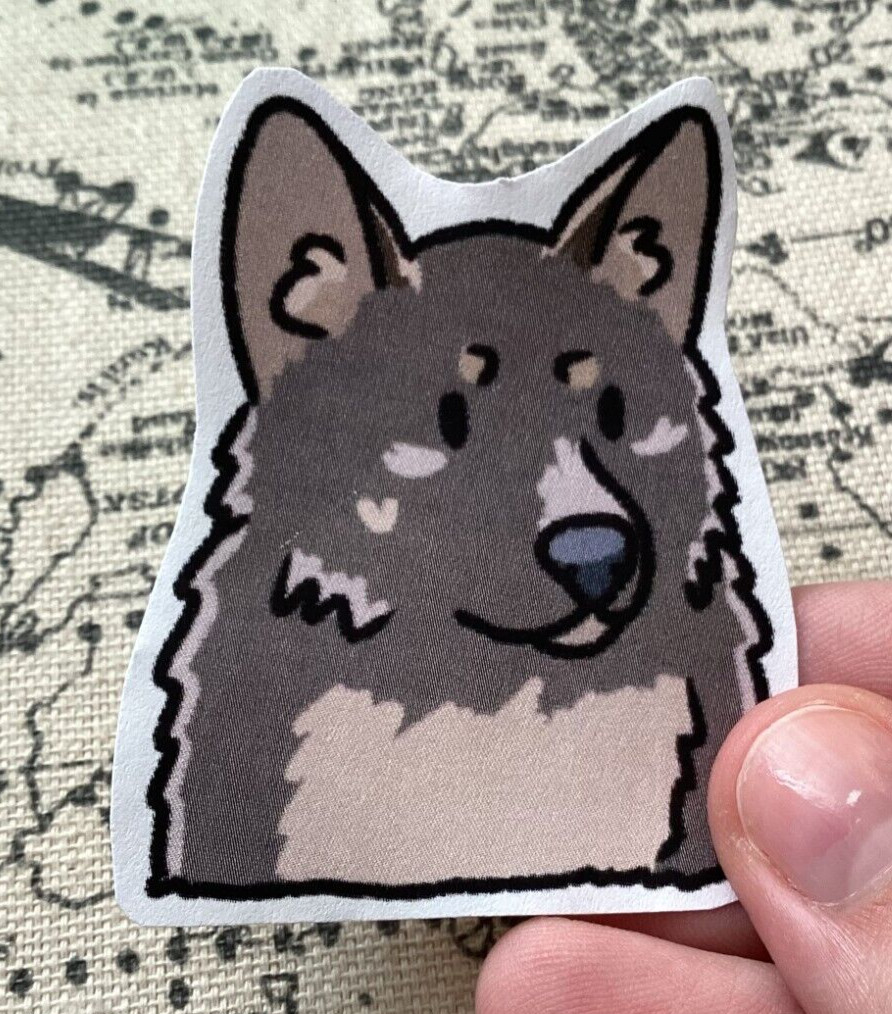Cute Homemade Wolf Sticker -Matte Finish – Heart Wolf Free Shipping