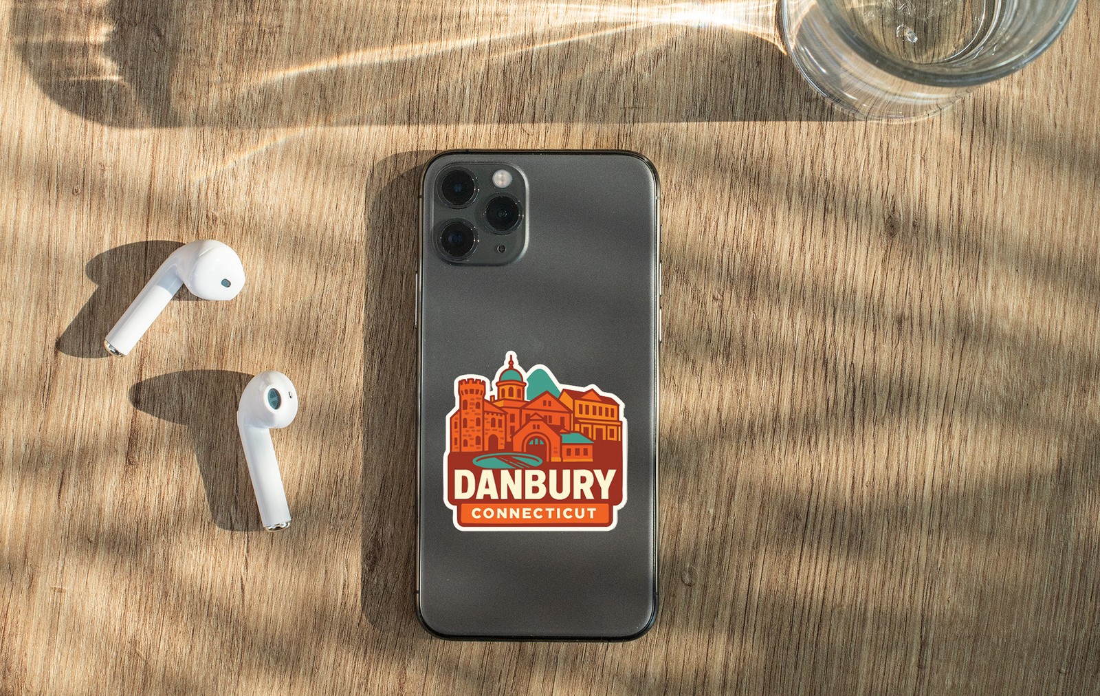 Danbury Connecticut Sticker Decal Vinyl Die-Cut City Skyline Landmark Design