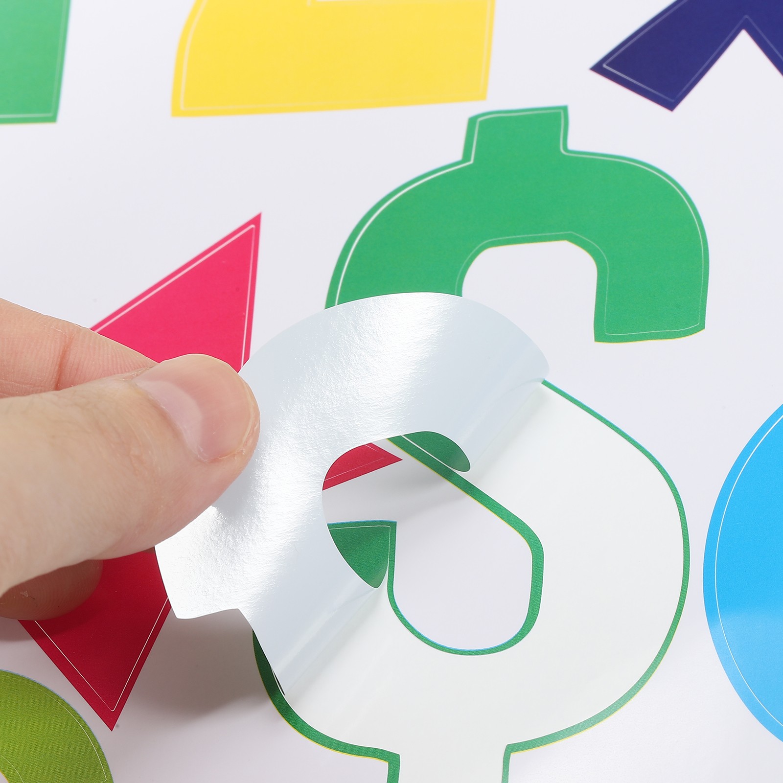 Letters Numbers Kit 4 Inch, 8 Sheet Adhesive Alphabet Number Sticker, Colorful