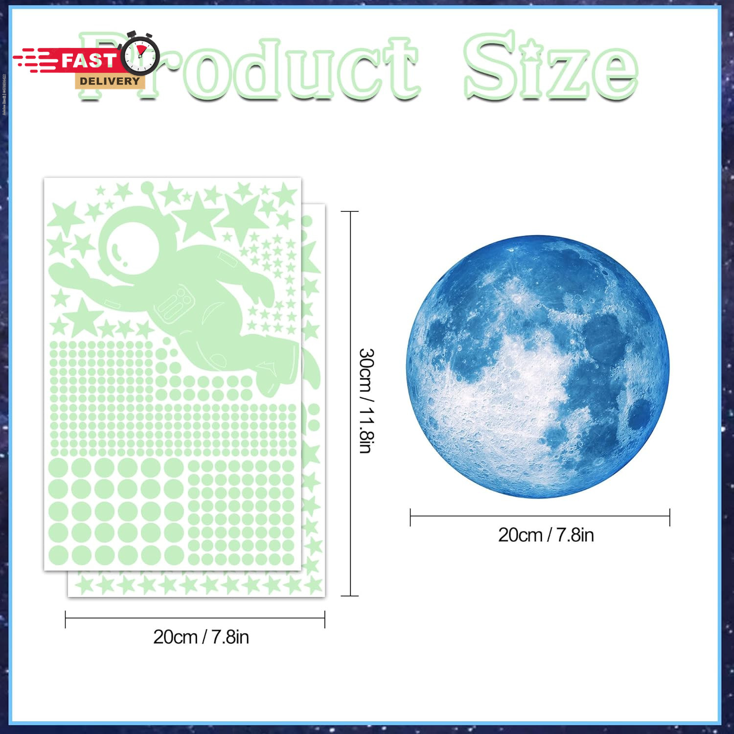 530Pcs Glowing Stars for Ceiling,Glow in the Dark Stars,Space Wall Decals Solar