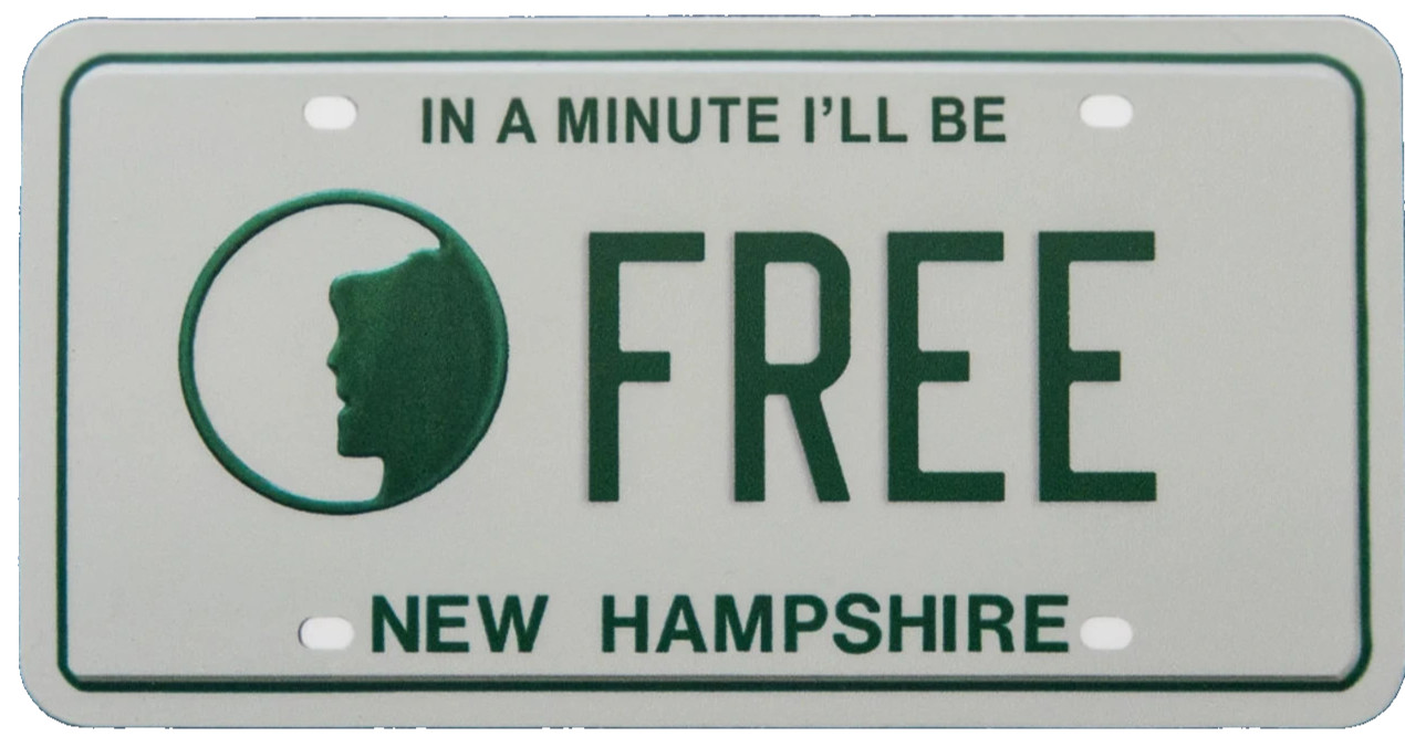 PHISH Free New Hampshire License Plate Sticker *NEW* 5" x 2-1/2"