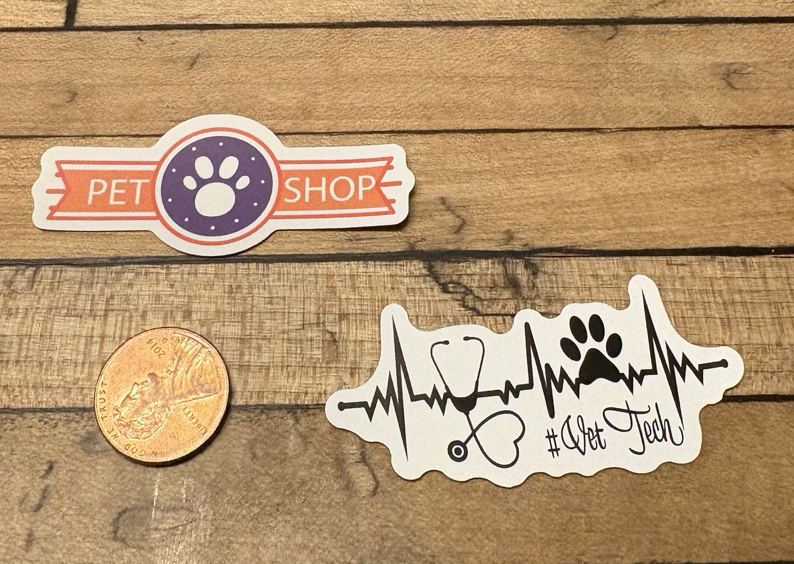Vet Tech Vinyl Decal Sticker Car Window and Laptop Pet Shop Dog Cat Paw Print 2