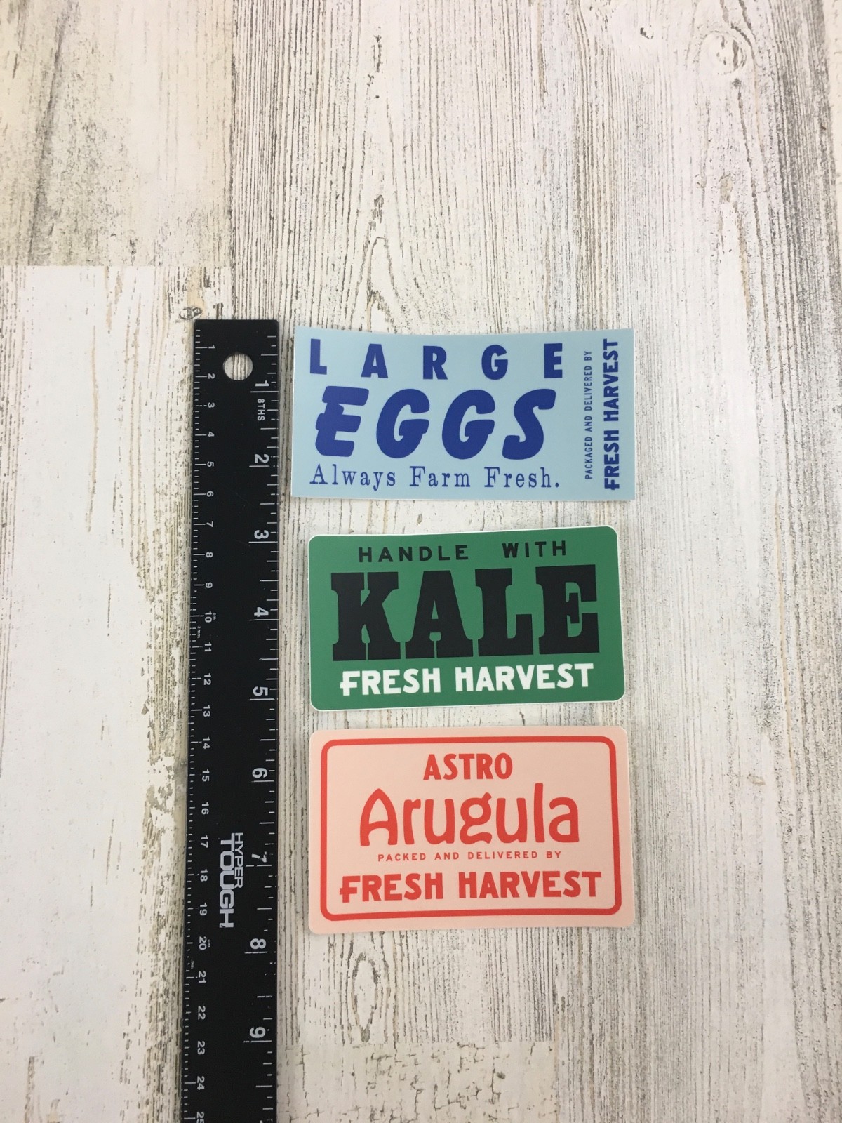 Fresh Harvest Atlanta GA Lot of 3 Farm Produce Stickers Eggs Kale Arugula NEW