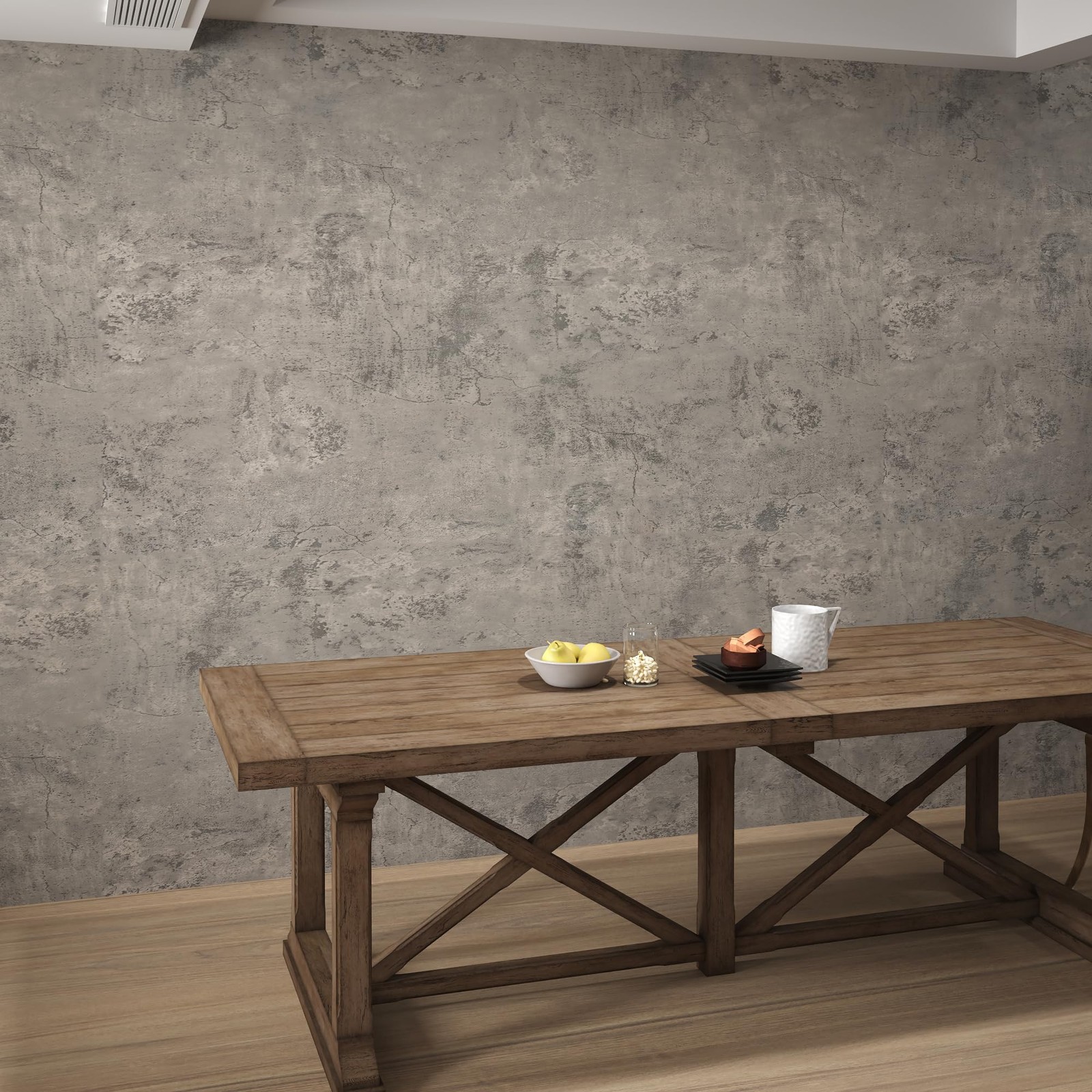16"×118" Thick Light Brown Grey Concrete Contact Paper Waterproof Gray Concre…