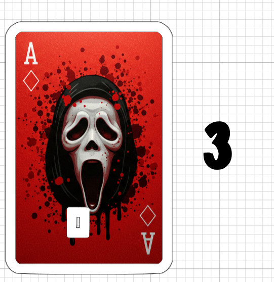 Ghostface Playing Card ATM Debit Credit Sticker Skin Halloween Ace King Horror