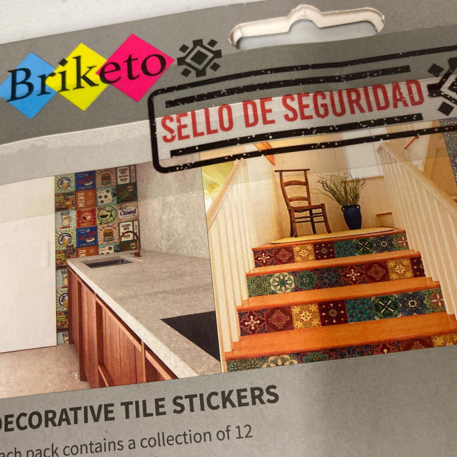 NEW Briketo Decorative Tile Stickers Set 12 Units 6×6" Inch Peel and Stick MENTA