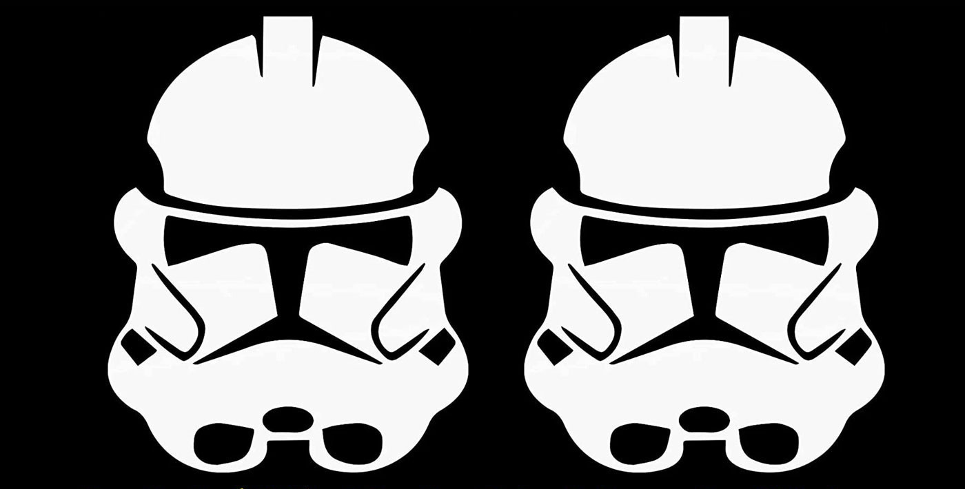 Star Wars – Clone Trooper Two Pk 5" Vinyl Decals Vehicle Window Any Flat Surface