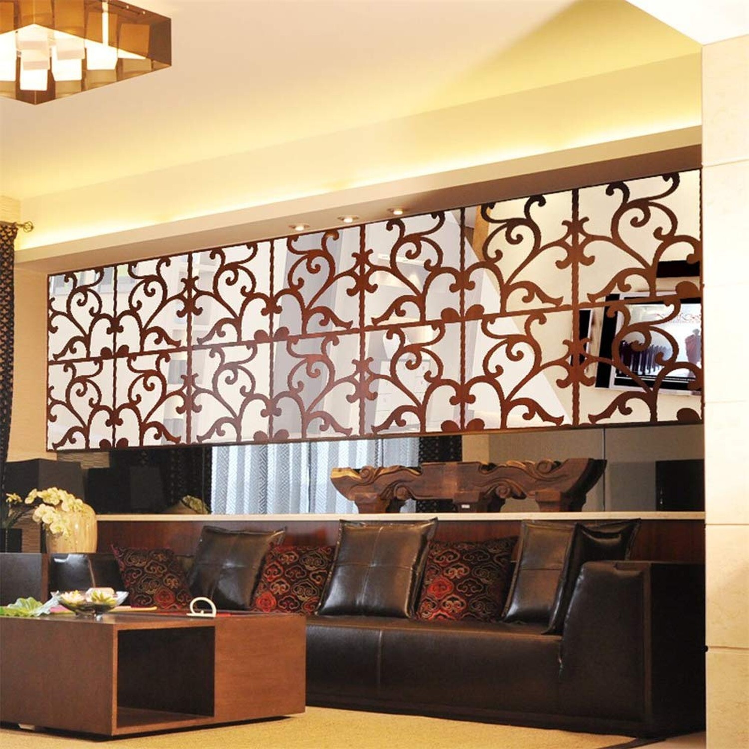 3D Mirror Wall Stickers, Acrylic Square Geometric Pattern DIY Art Decals, Sel…
