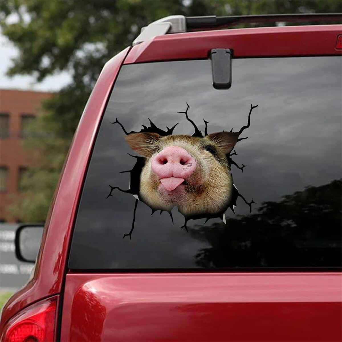Funny Piggy 3D Car Sticker Truck Window Wall Crack Peeping Pig Vinyl Decal Decor