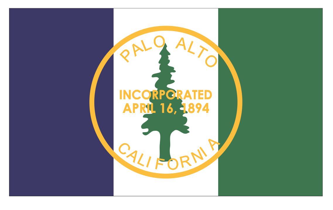 Palo Alto California Flag Sticker Decal F817