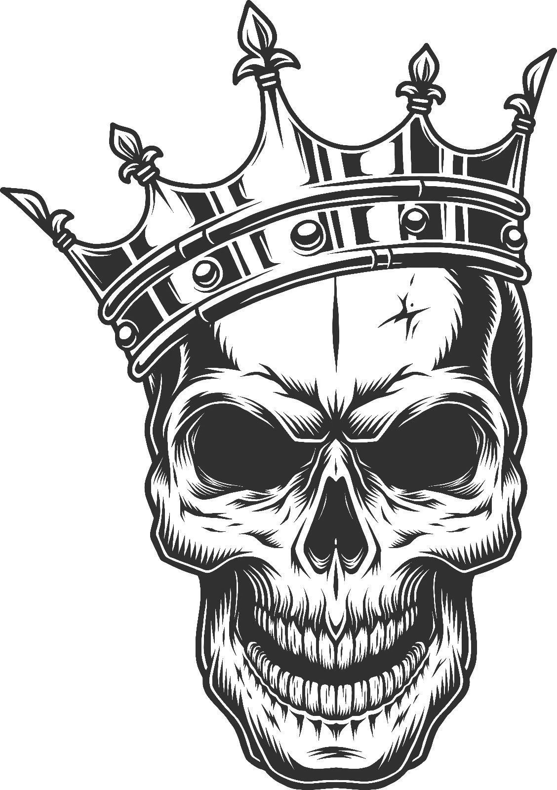 CROWN SKULL DECAL STICKER 3M MADE IN USA TRUCK BIKE HELMET VEHICLE WINDOW WALL